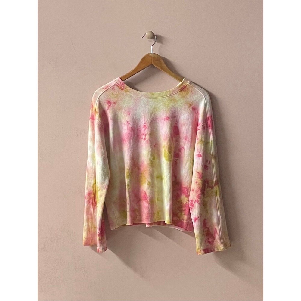 Sundays Pink|Yellow|Cream Tie Dye Boxy Fit Sweater Size One